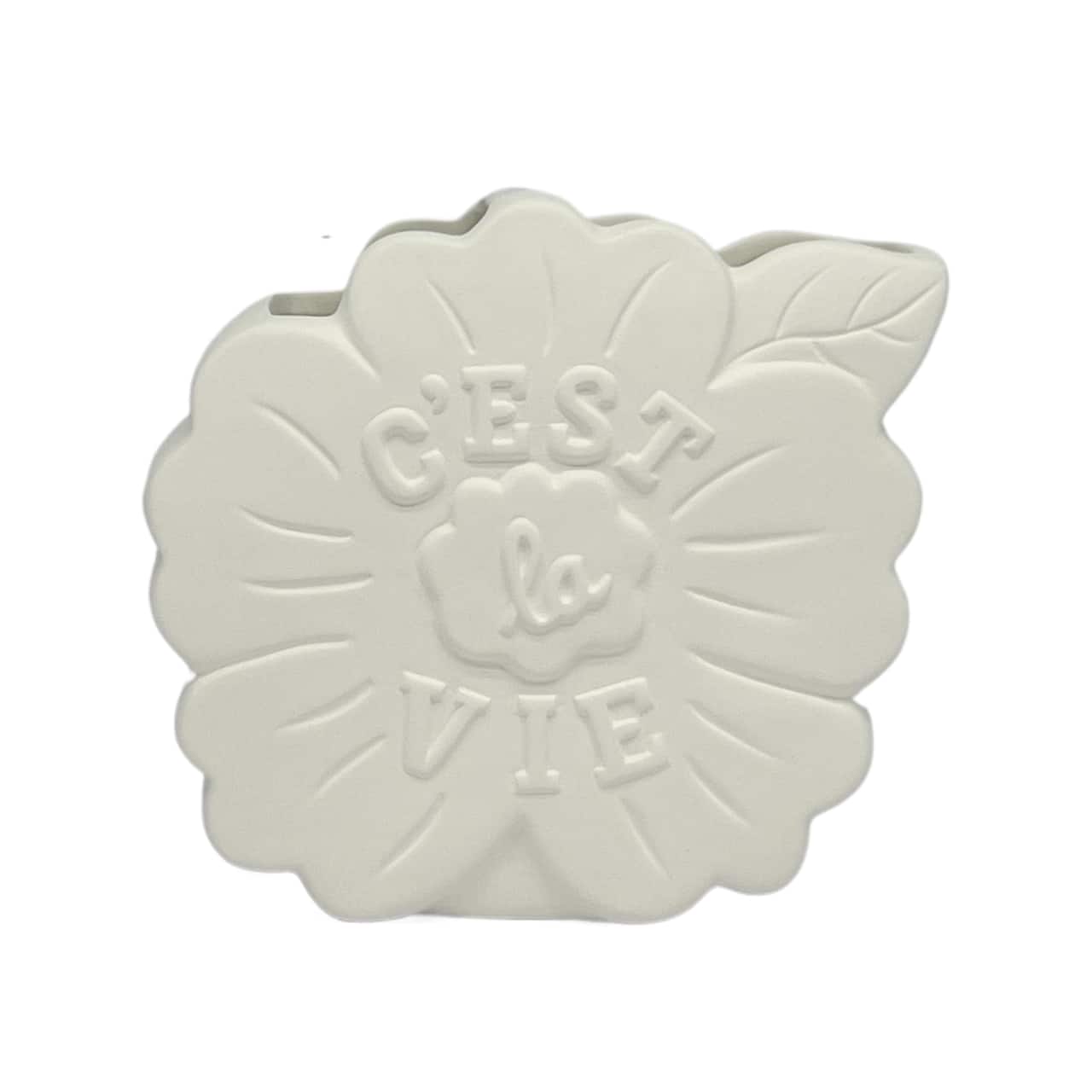 6.5" C'est la Vie DIY Ceramic Flower Vase by Make Market®